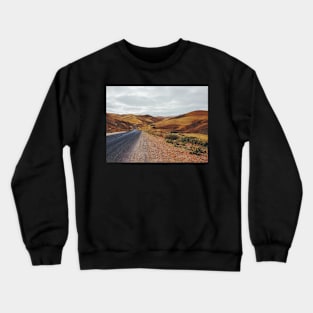 Empty Road in Dry Hilly Countryside Crewneck Sweatshirt